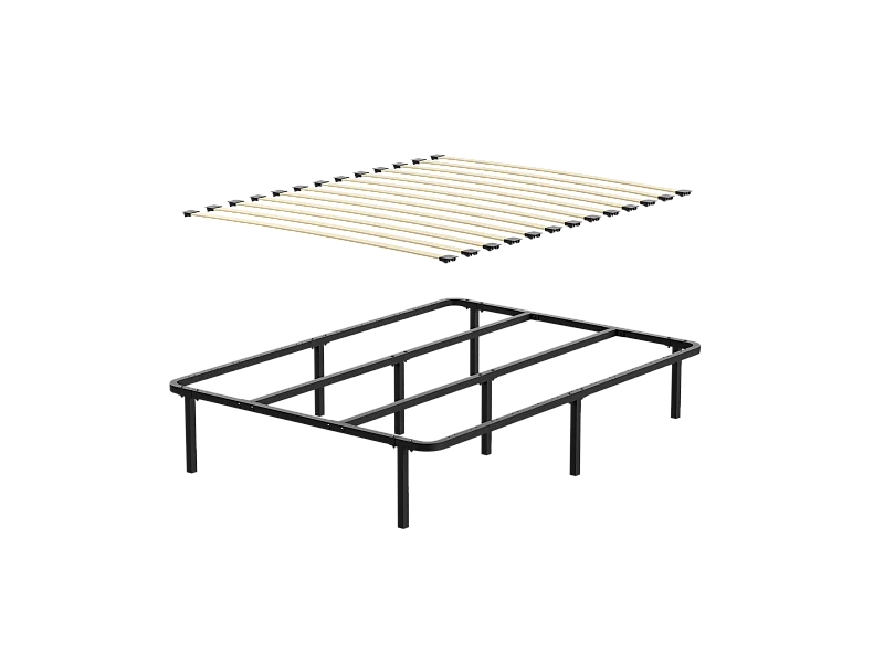 Cadre de lit 140 x 190 cm, hauteur 29cm, équipé de 8 pieds.