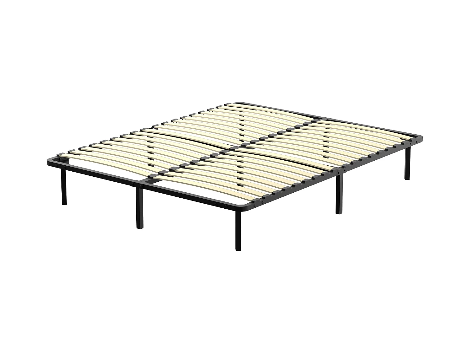 Sommier à lattes 2x18, 160x200 cm, beige, robuste