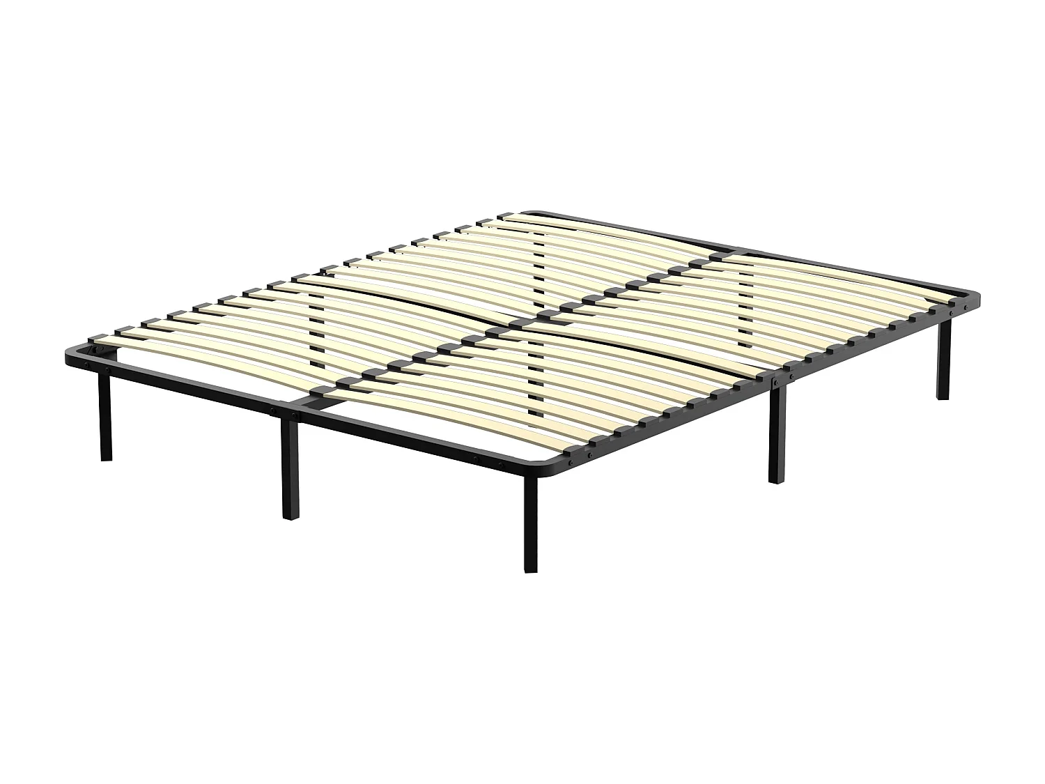 Sommier à lattes 2x18, 160x200 cm, beige, robuste