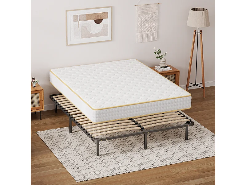Set schuimmatras + lattenbodem 160 x 200 cm, dikte matras 18 cm