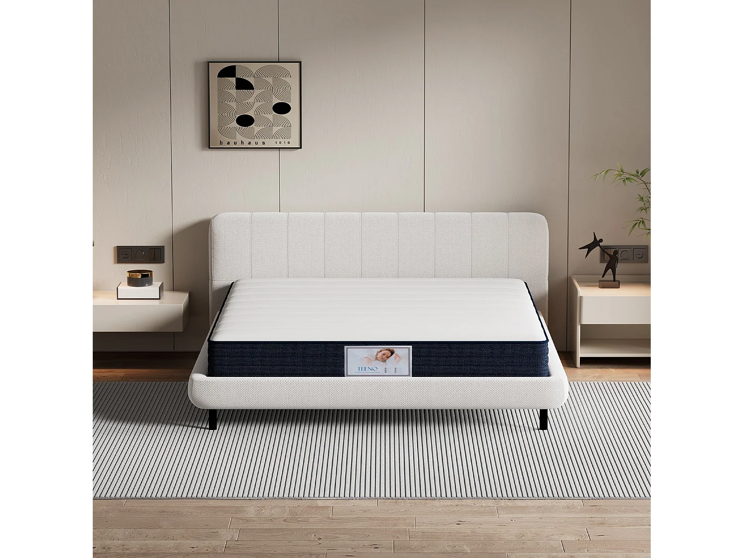 Ensemble matelas + sommier 160x200 cm, épaisseur du matelas 22 cm