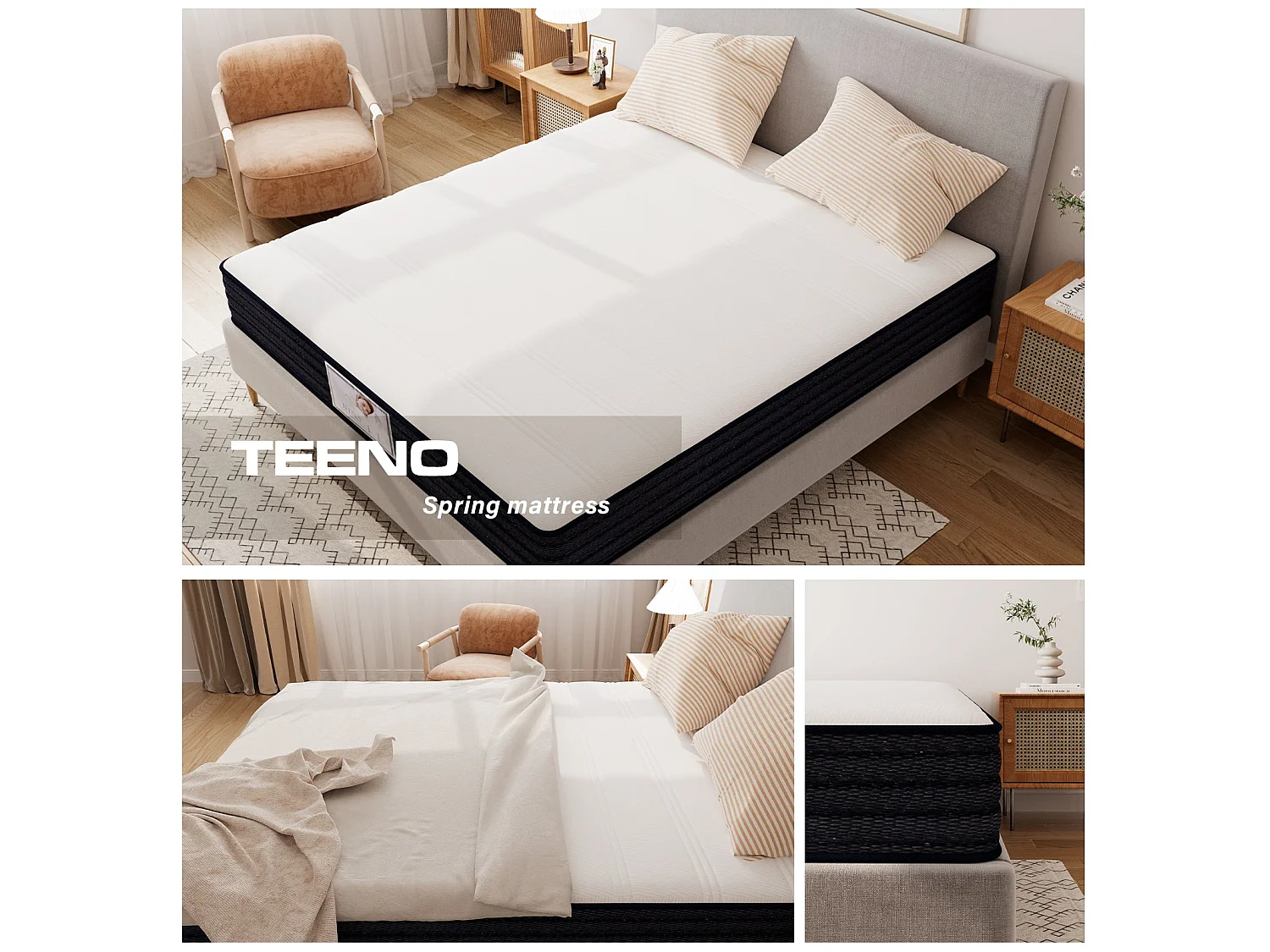 Ensemble matelas + sommier 160x200 cm, épaisseur du matelas 22 cm