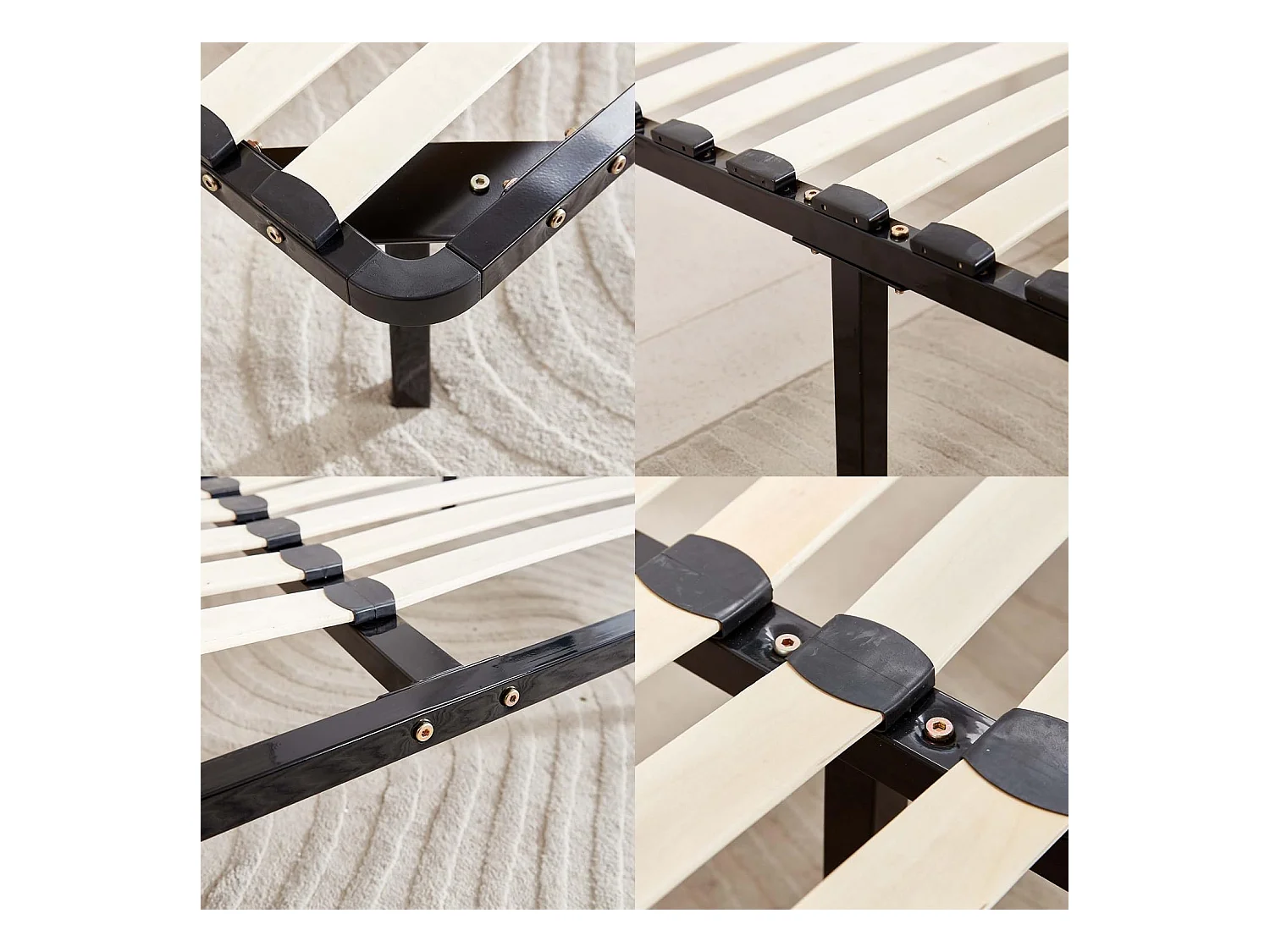 Ensemble Matelas en mousse + Sommier à Lattes 160x200cm, Epaisseur du Matelas 22cm