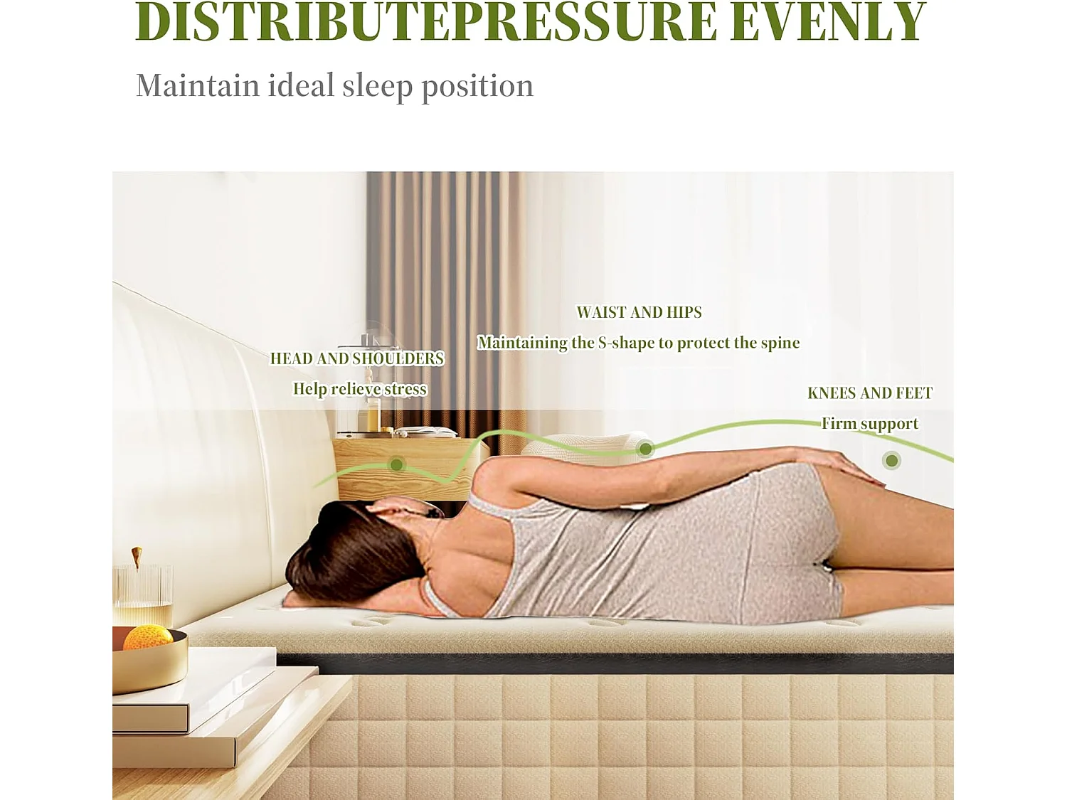 Ensemble Matelas en mousse + Sommier à Lattes 160x200cm, Epaisseur du Matelas 22cm