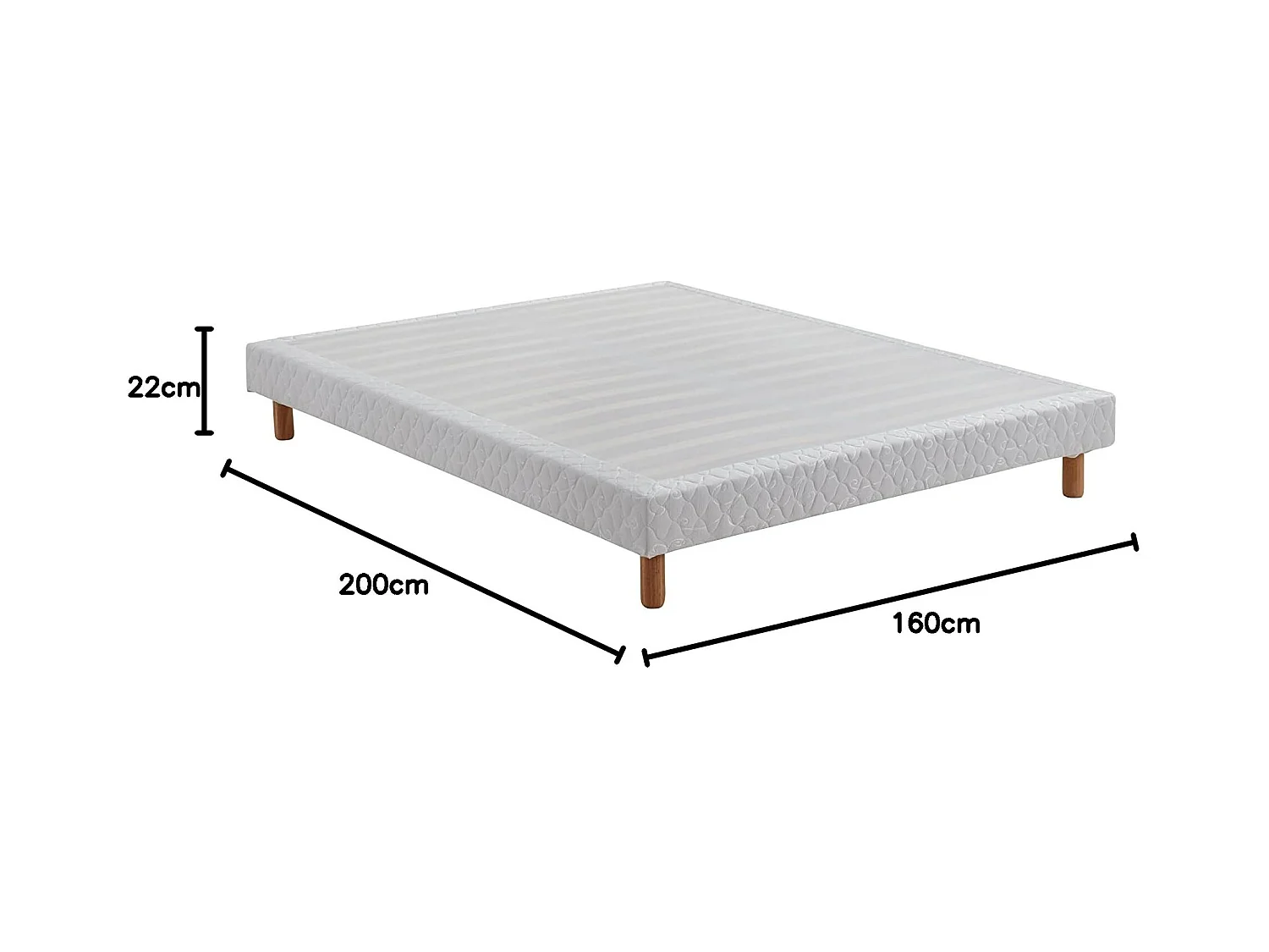 Ensemble Matelas en Mousse+ Lit Sommier Tapissier Déco 160x200cm, Epaisseur du Matelas 22cm