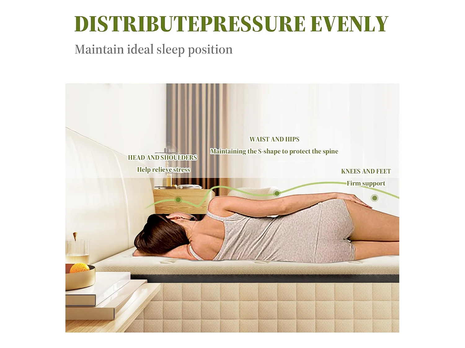 Ensemble Matelas en Mousse+ Lit Sommier Tapissier Déco 160x200cm, Epaisseur du Matelas 22cm