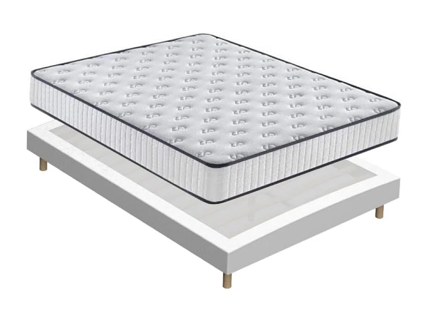 Set schuimmatras + gestoffeerd bedframe 160 x 200 cm, dikte matras 22 cm