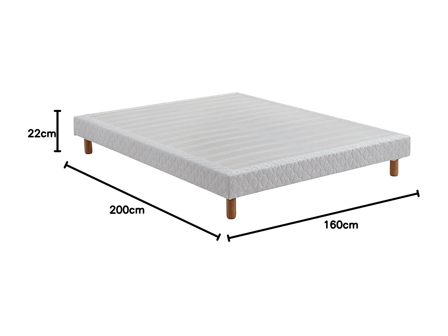 Set schuimmatras + gestoffeerd bedframe 160 x 200 cm, dikte matras 22 cm