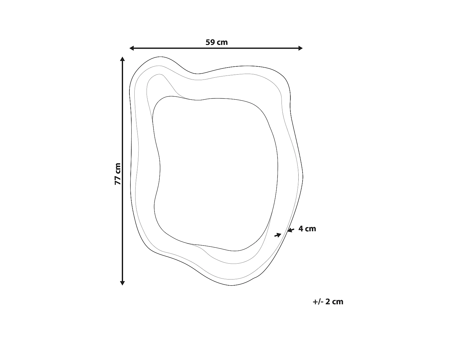 Miroir SANTEC 59 cm 77 cm Doré