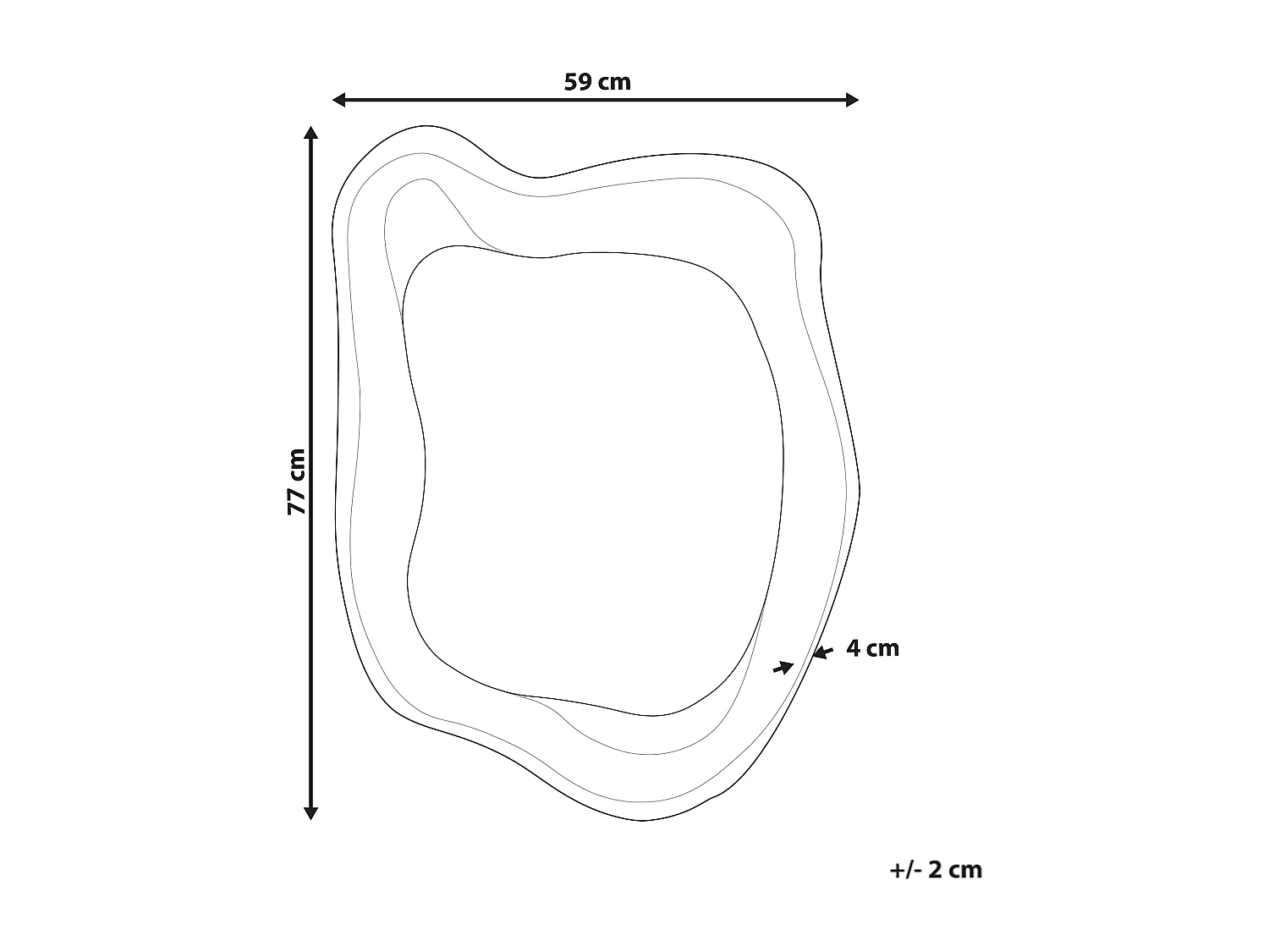 Miroir SANTEC 59 cm 77 cm Doré