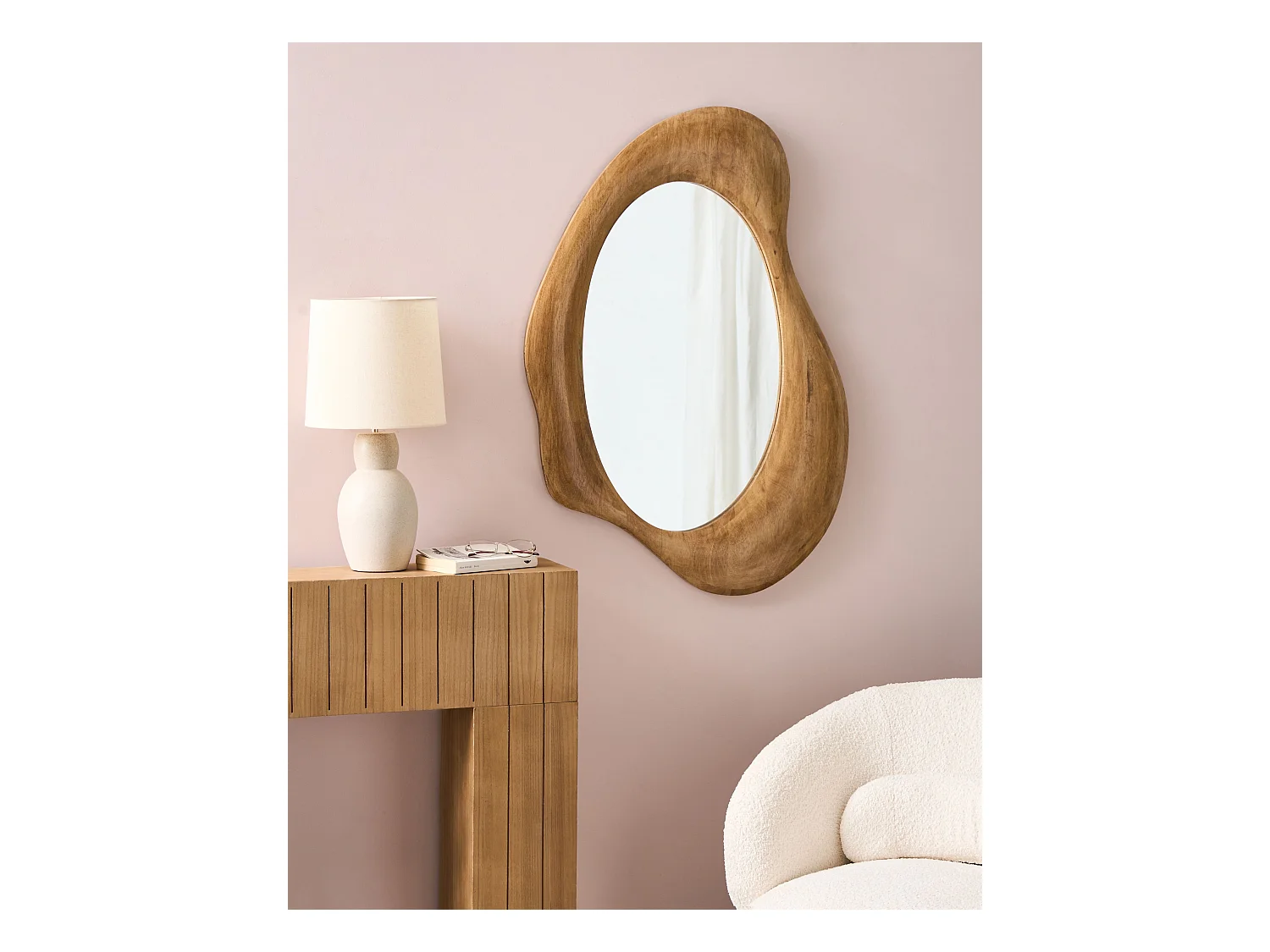 Miroir HOURTIN 68 cm 100 cm Bois Marron
