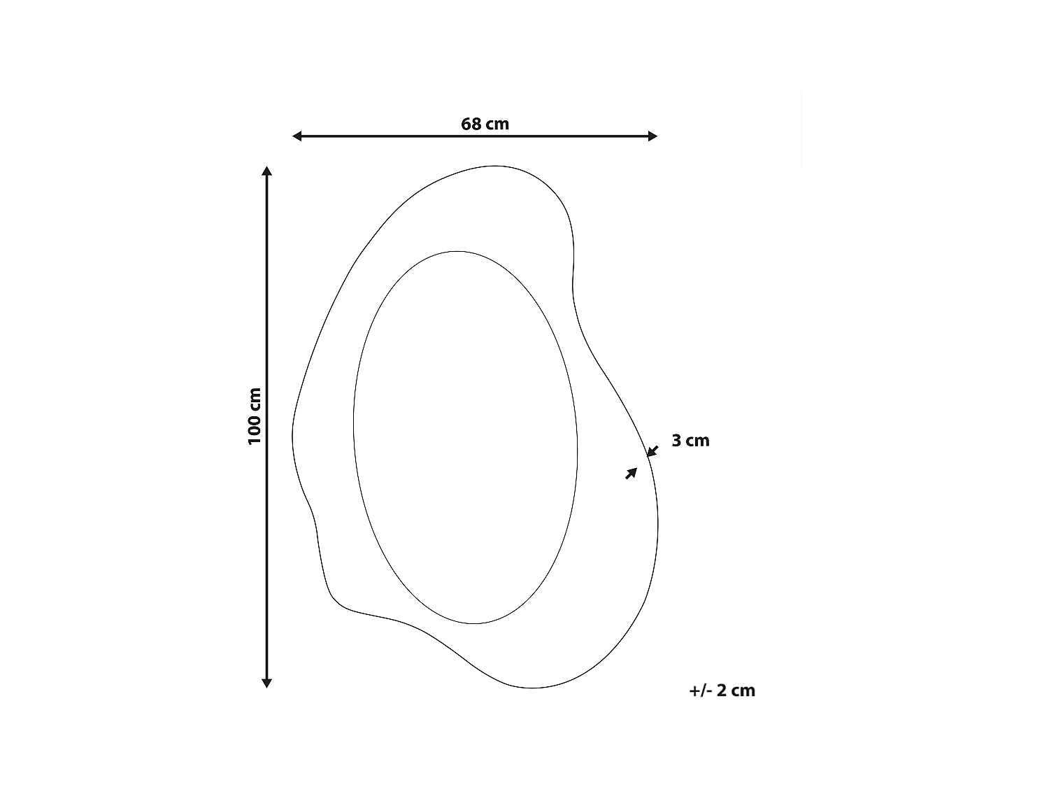 Miroir HOURTIN 68 cm 100 cm Bois Marron