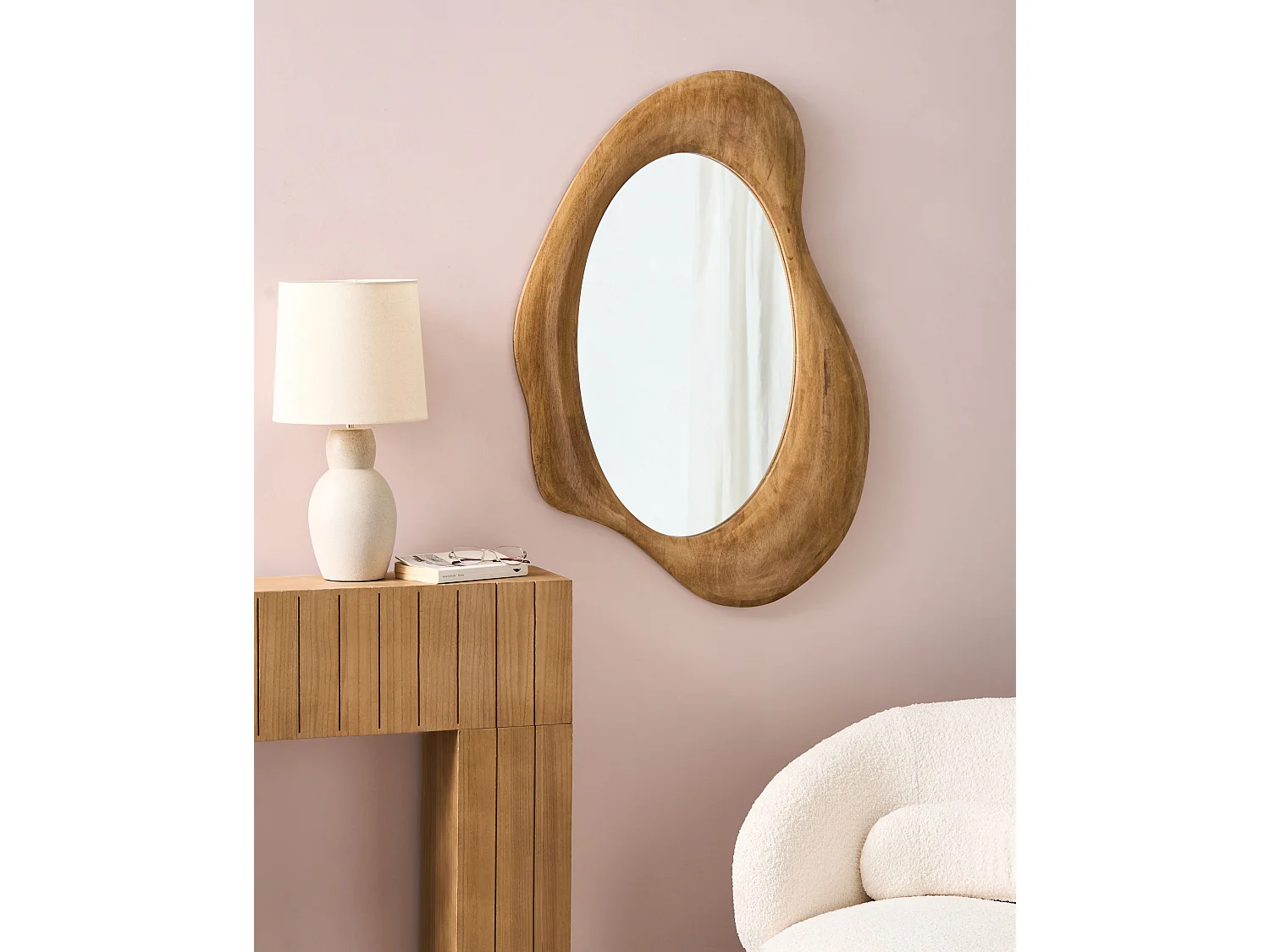 Miroir HOURTIN 68 cm 100 cm Bois Marron