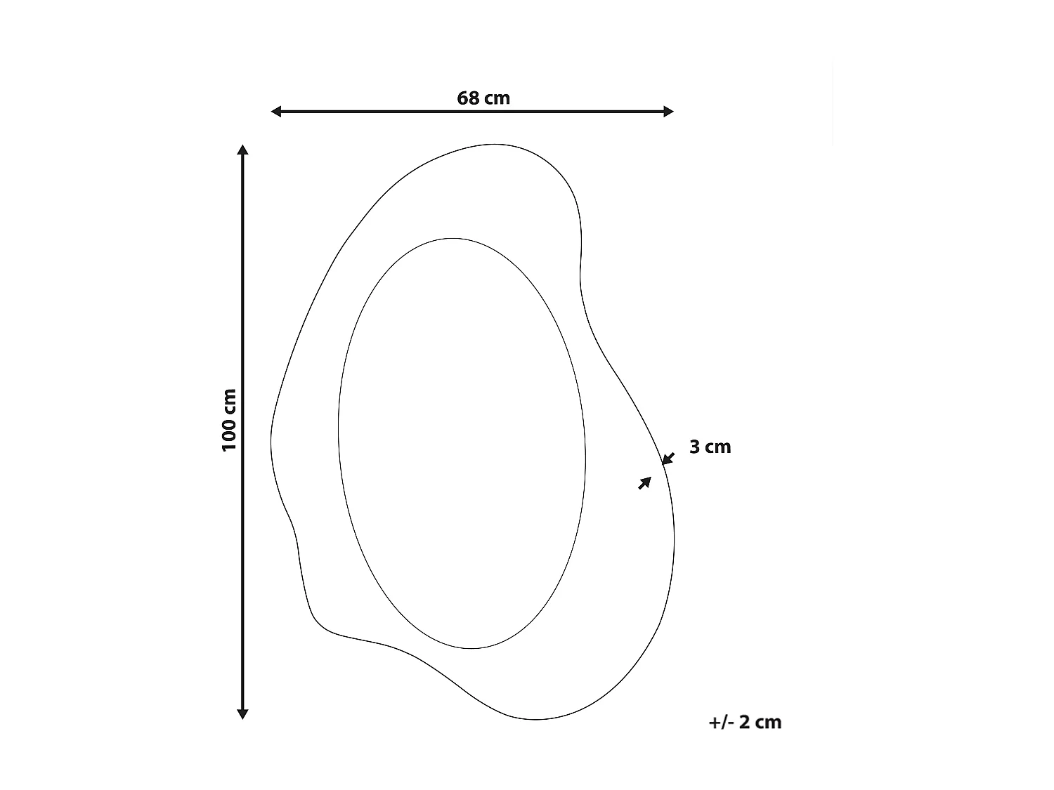 Miroir HOURTIN 68 cm 100 cm Bois Marron