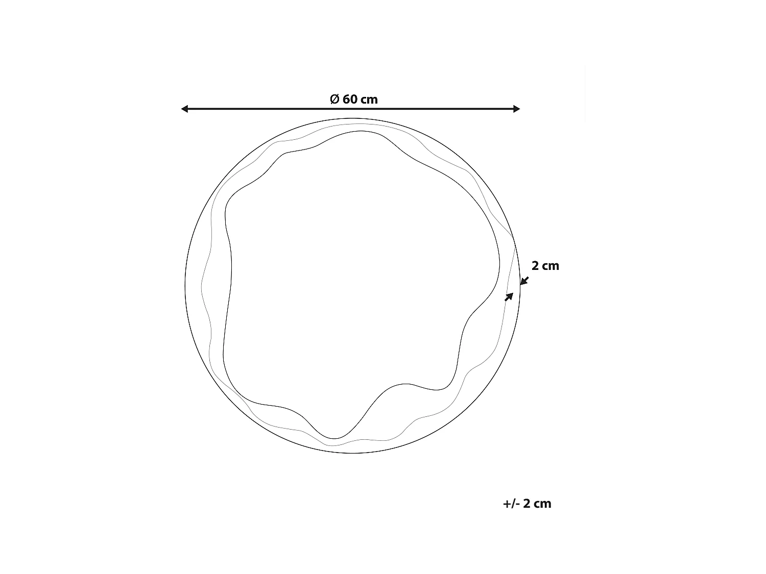 Miroir LANGON 60 cm 60 cm Bois de pin Marron foncé