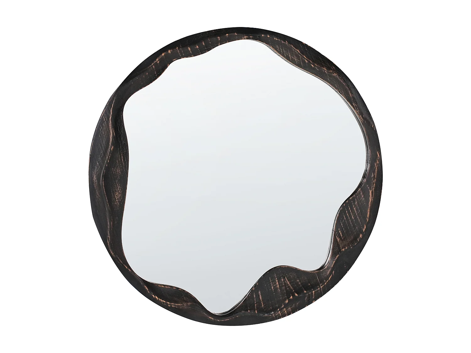Miroir LANGON 60 cm 60 cm Bois de pin Marron foncé