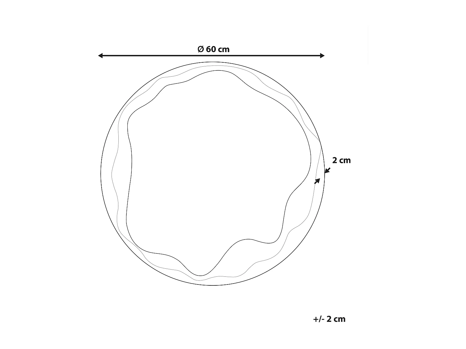 Miroir LANGON 60 cm 60 cm Bois de pin Marron foncé