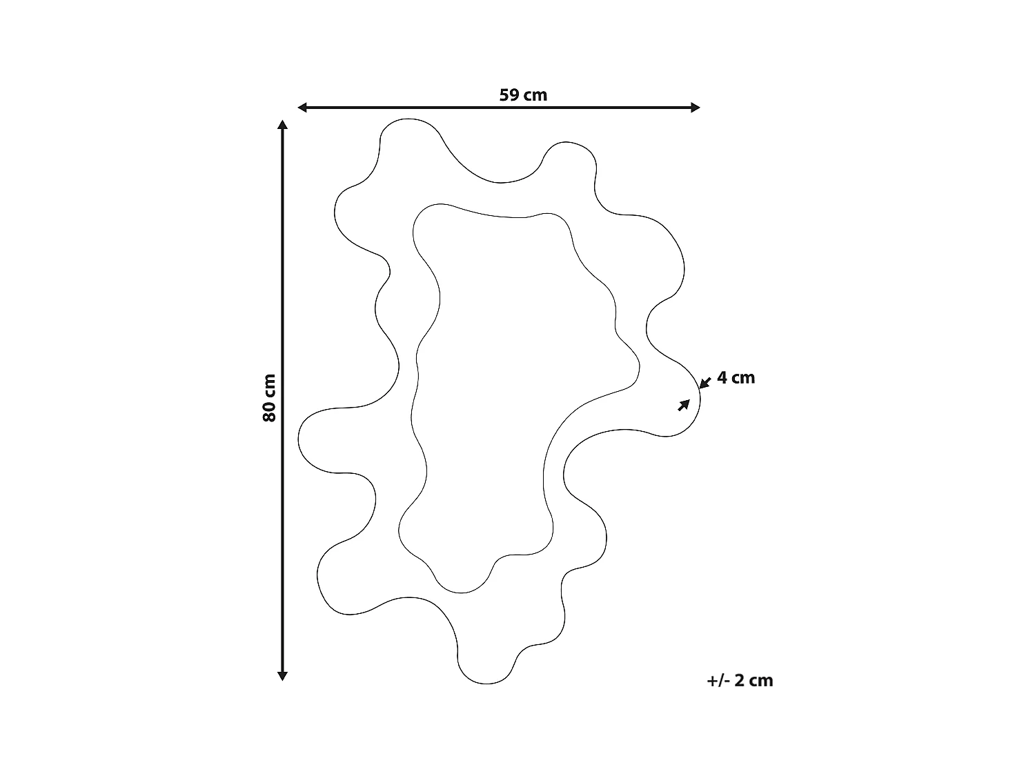 Miroir ROSCOFF 59 cm 80 cm Bleu