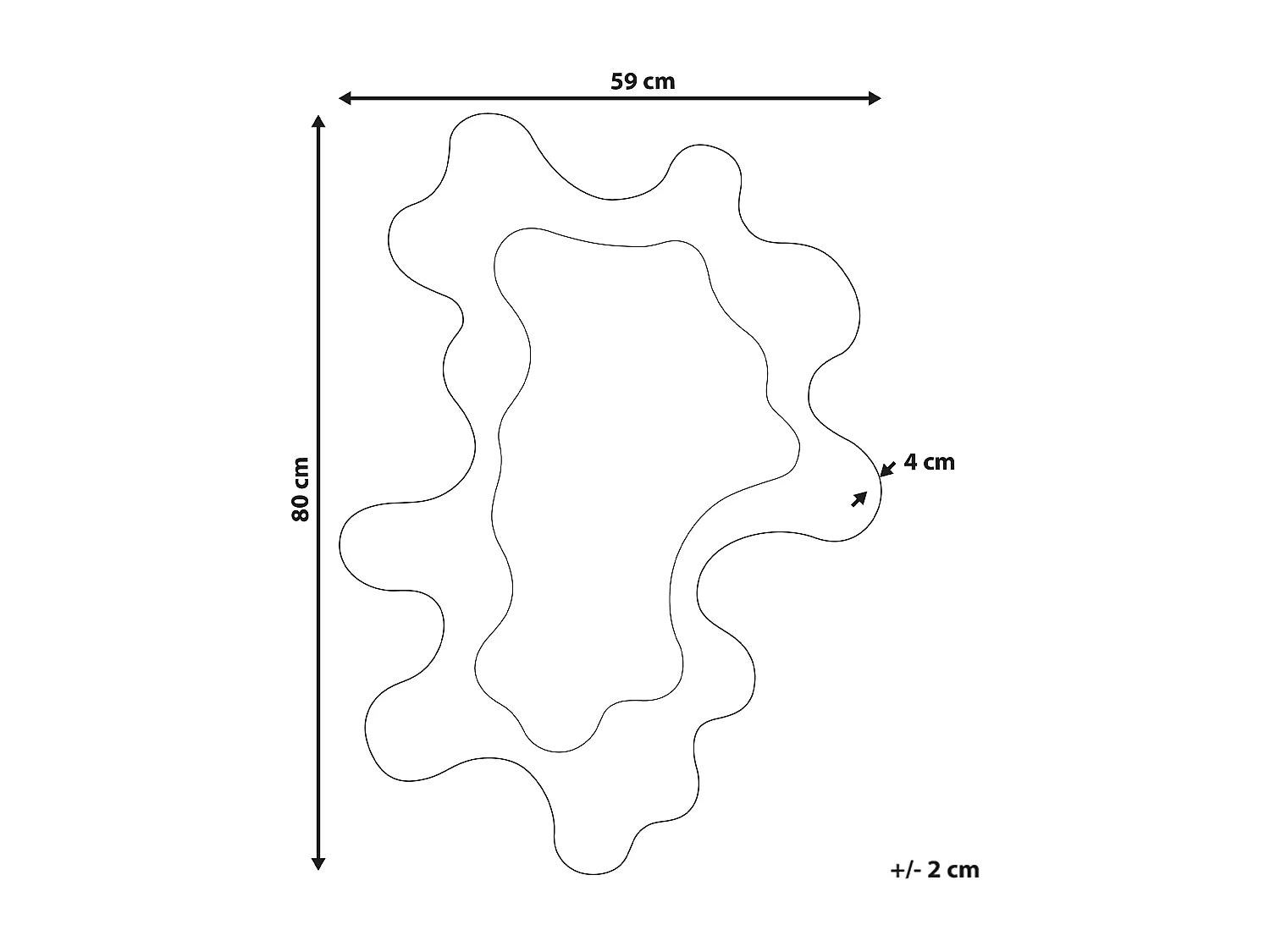 Miroir ROSCOFF 59 cm 80 cm Bleu
