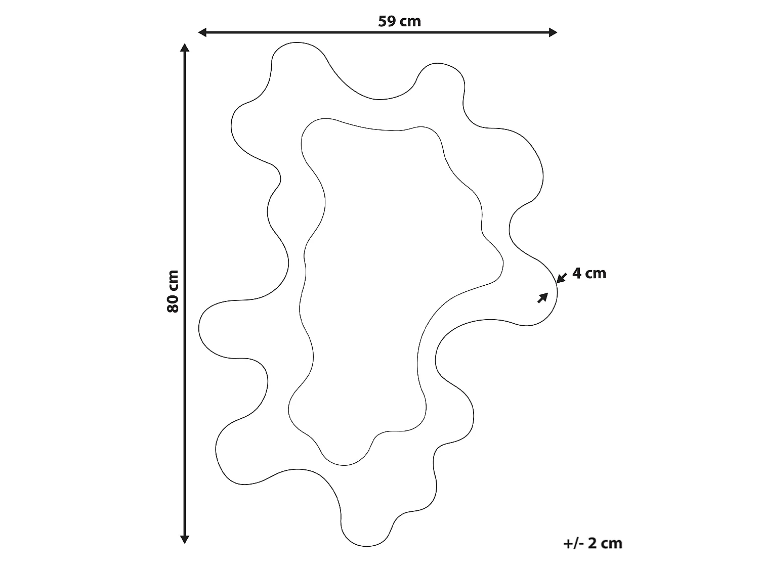 Miroir ROSCOFF 59 cm 80 cm Bleu