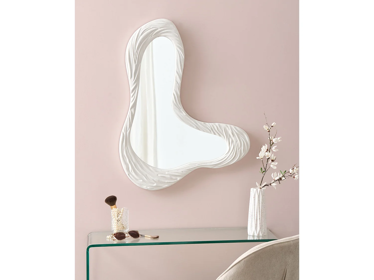 Miroir GUICLAN 61 cm 83 cm Blanc