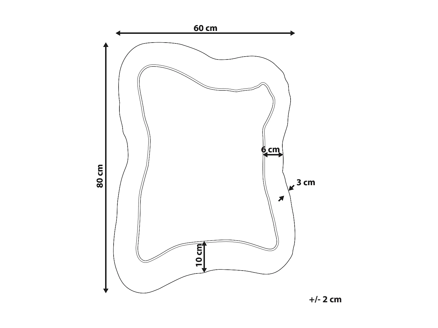 Miroir PENCRAN 60 cm 80 cm Rose