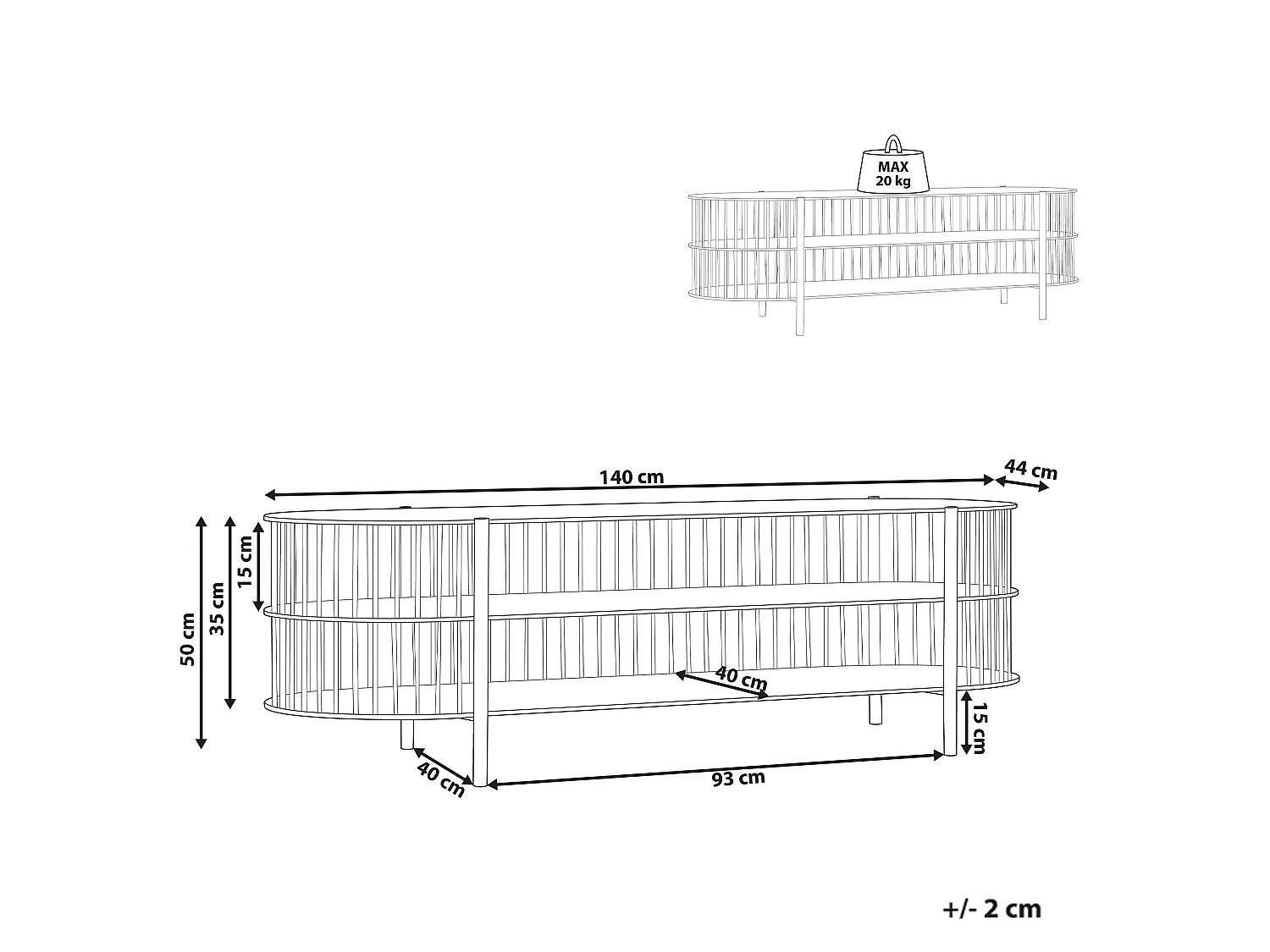 TV Stand BIRSON Black