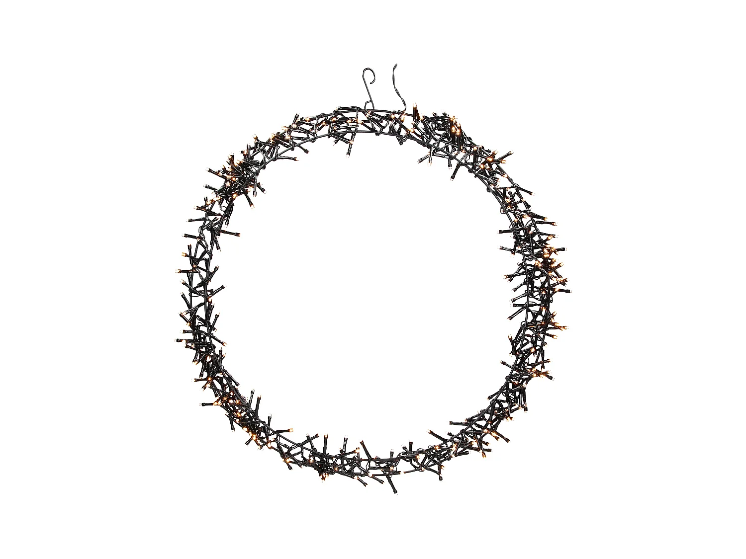 Couronne lumineuse suspendue Ø48cm 400 LEDs blanc chaud en métal ronde 8 modes d'éclairage protection IP44 décoration festive de Noël anneau de porte