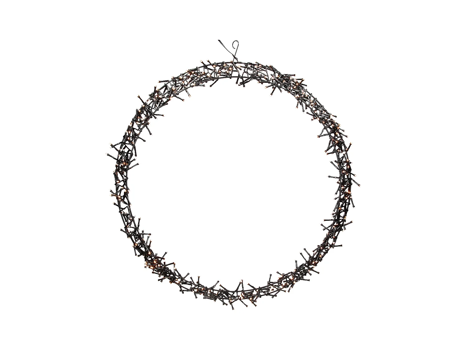 Couronne lumineuse suspendue Ø58cm 500 LEDs blanc chaud en métal ronde 8 modes d'éclairage protection IP44 décoration festive de Noël anneau de porte