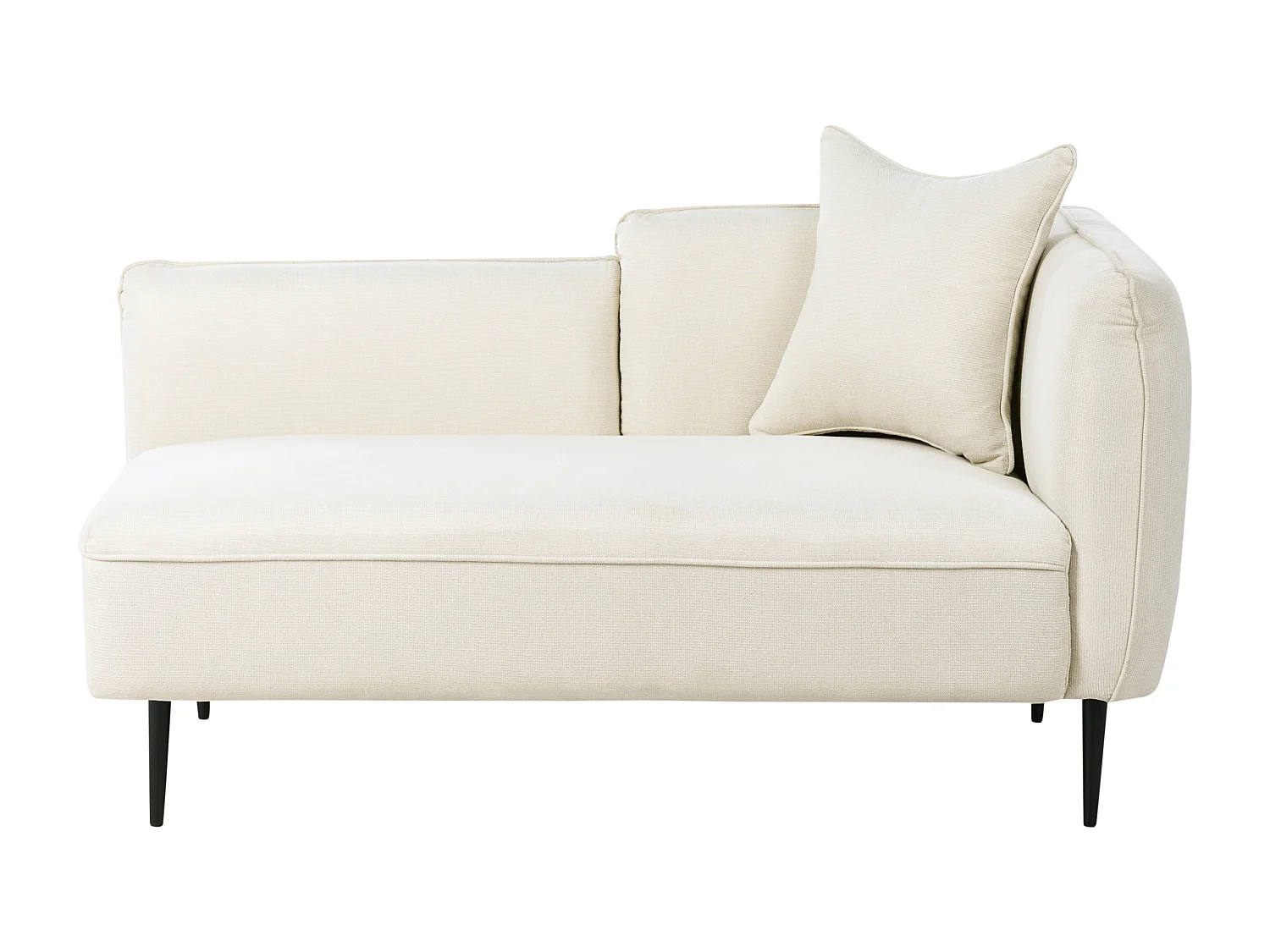 Chaise longue côté droit CHEVANNES Tissu Blanc cassé