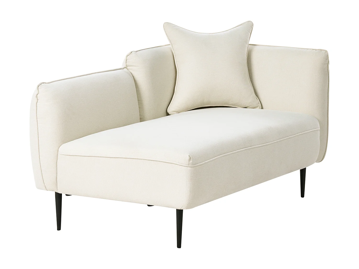 Chaise longue côté droit CHEVANNES Tissu Blanc cassé