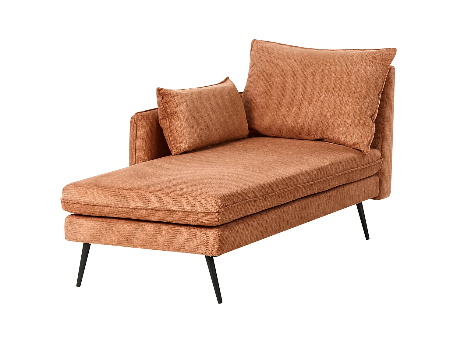 Chaise longue côté droit YERRES Tissu Orange
