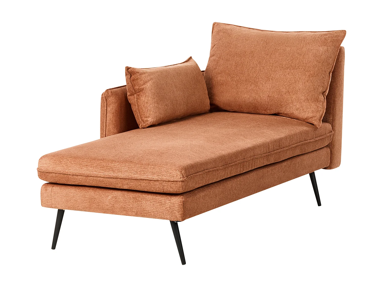 Chaise longue côté droit YERRES Tissu Orange