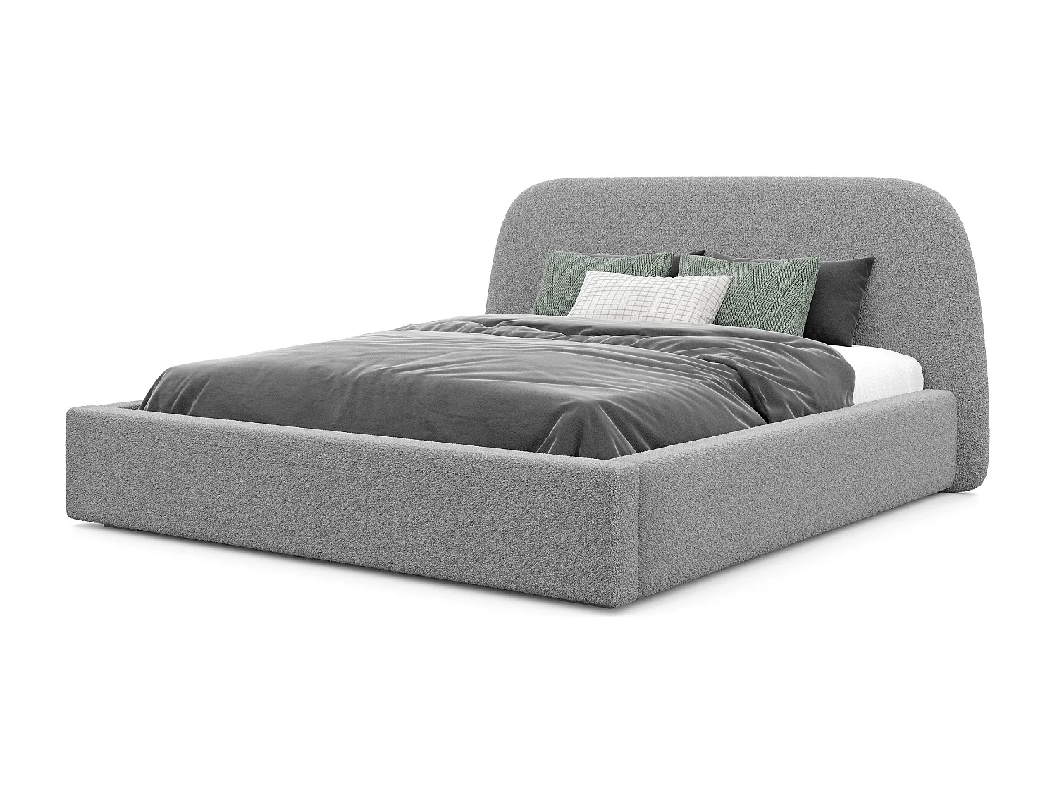 Lit tapissé CLOUD avec coffre de rangement pour la literie | 180x200 Gris