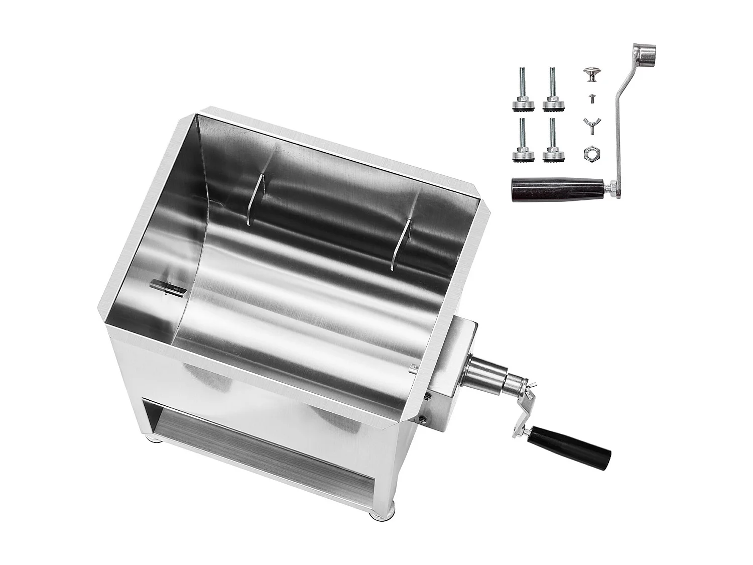 Mezclador de Carne Manual SucceBuy, 60 L para Carne Picada y Transformación, de Acero Inoxidable de Alta Calidad de Grado 201