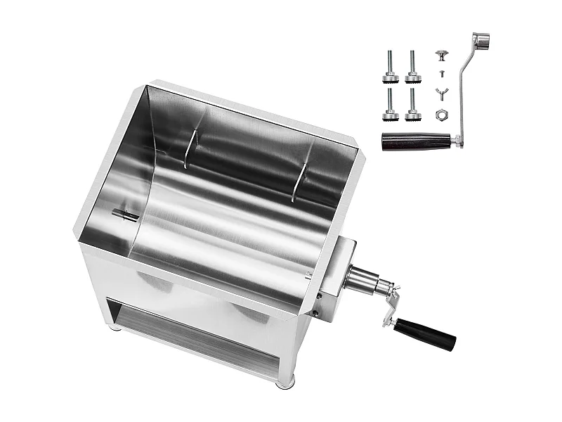 Mezclador de Carne Manual SucceBuy, 60 L para Carne Picada y Transformación, de Acero Inoxidable de Alta Calidad de Grado 201