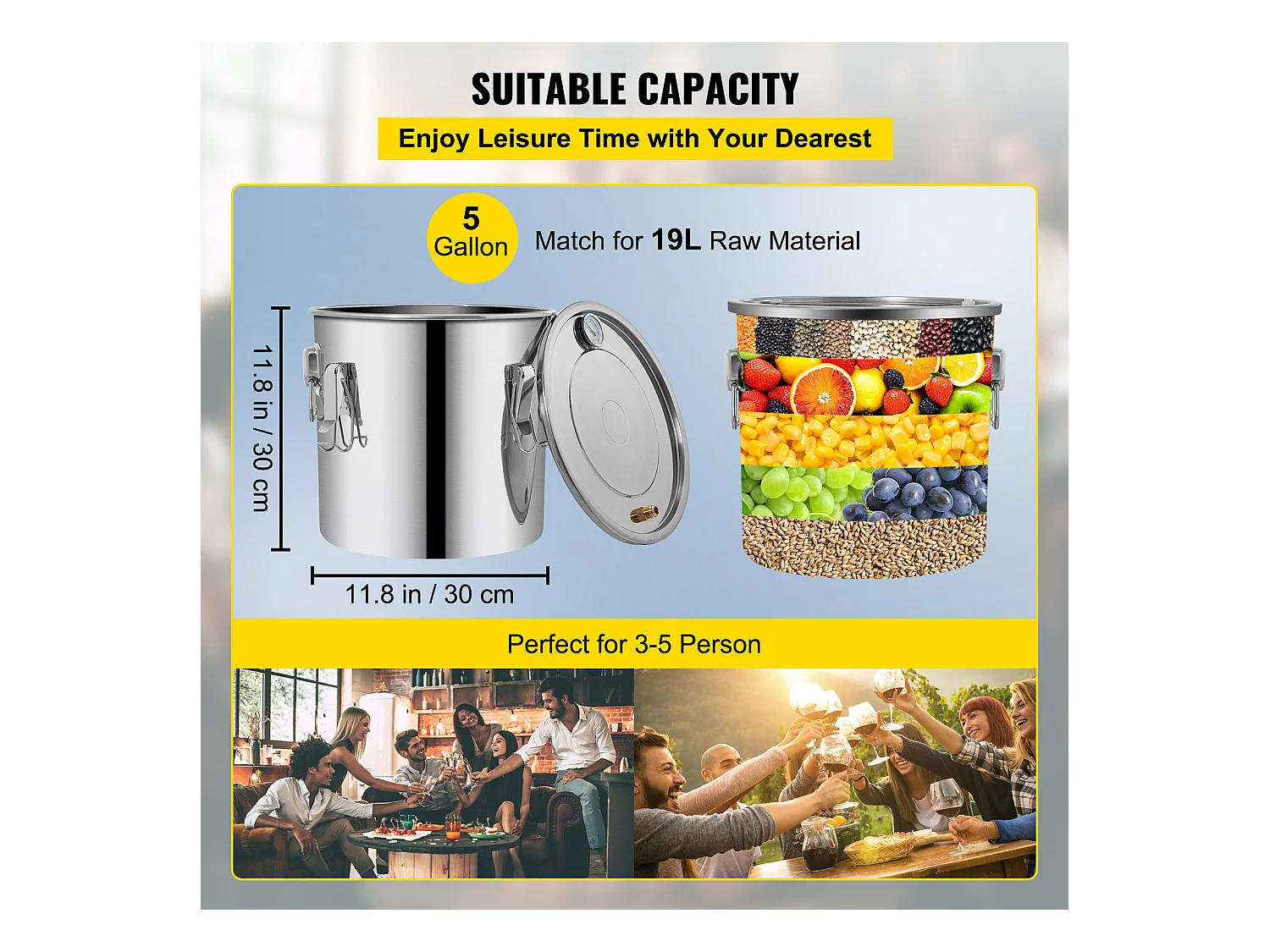 Distillateur d'Alcool Moonshine Still SucceBuy, 20.8 L, Kit de Distillerie, avec Pompe à Eau, pour Organiser des Réunions de Famille