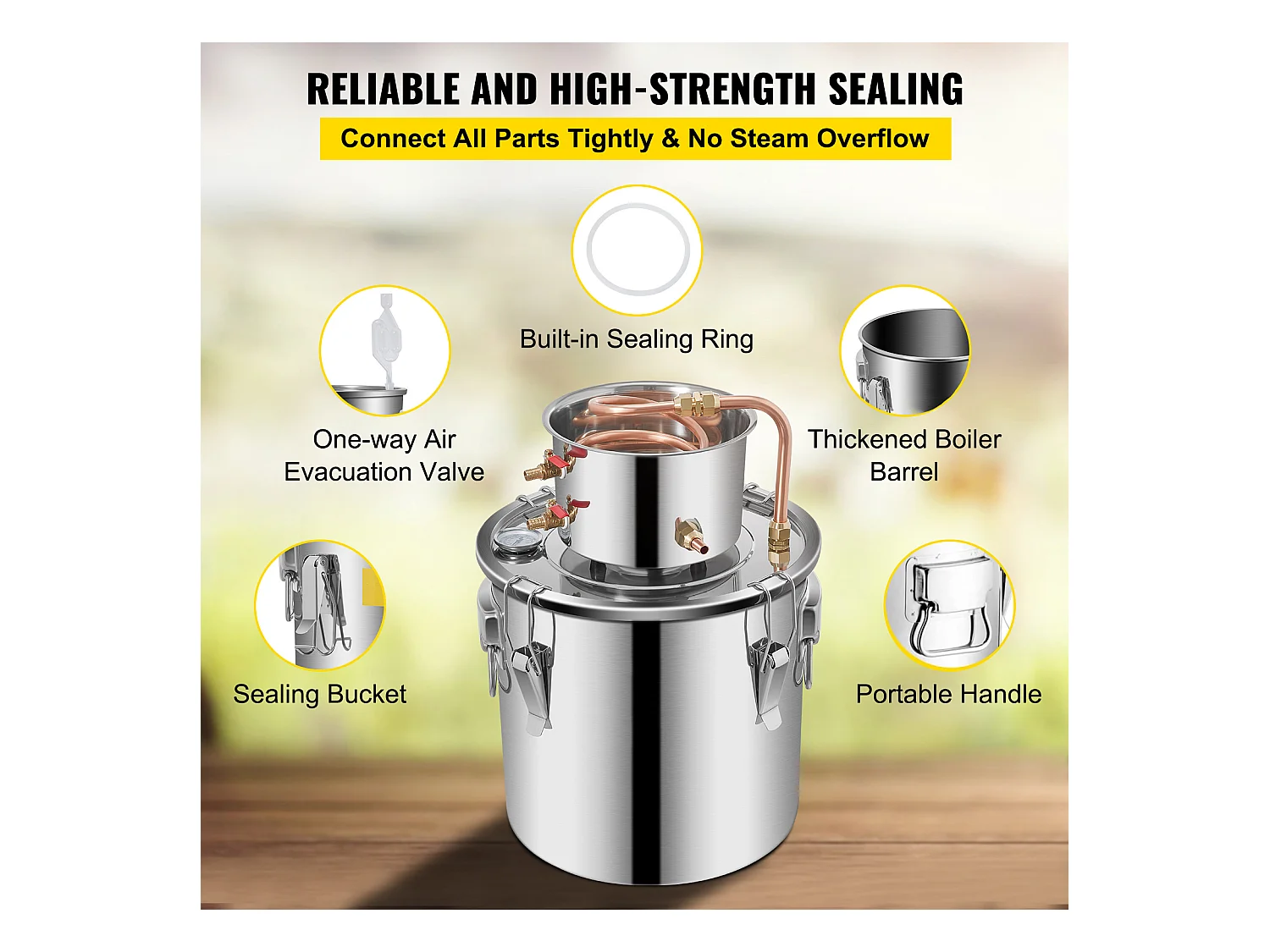 Distillateur d'Alcool Moonshine Still SucceBuy, 20.8 L, Kit de Distillerie, avec Pompe à Eau, pour Organiser des Réunions de Famille