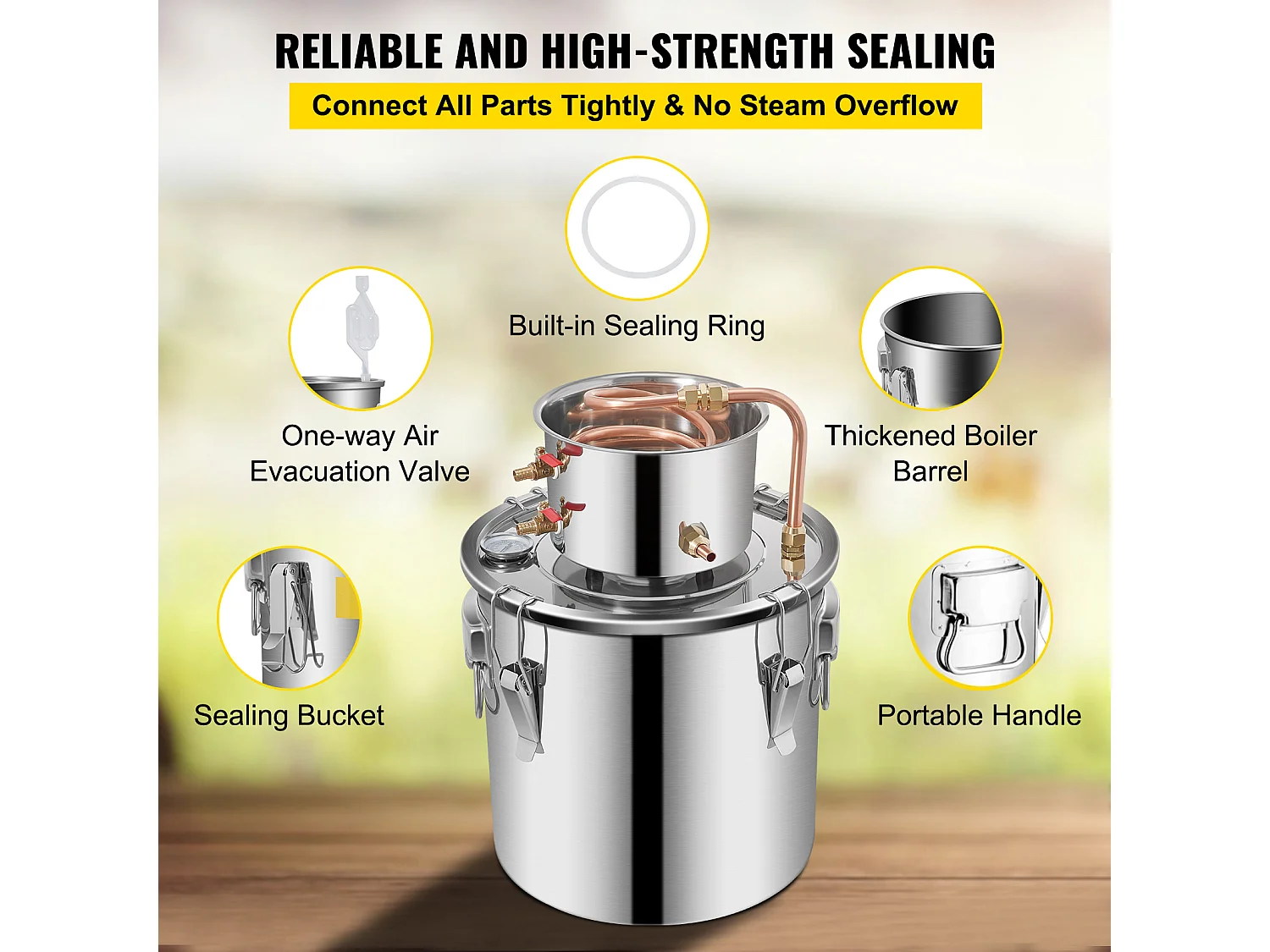 Distillateur d'Alcool Moonshine Still SucceBuy, 20.8 L, Kit de Distillerie, avec Pompe à Eau, pour Organiser des Réunions de Famille