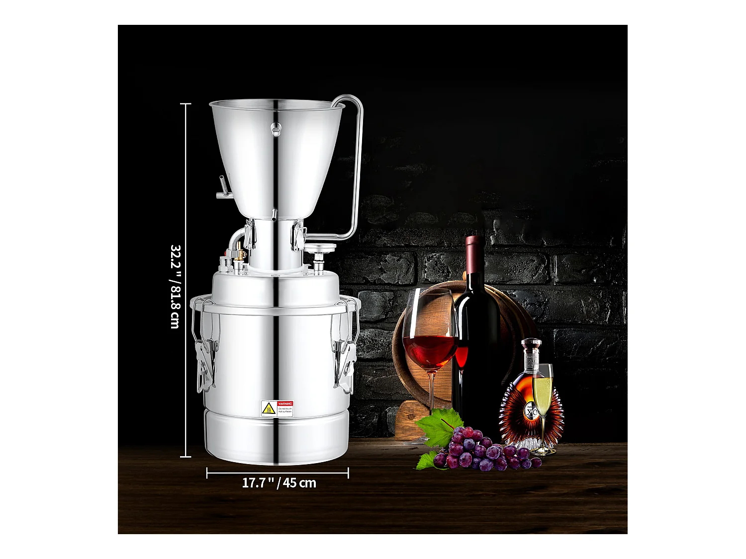 Distillateur d'Alcool SucceBuy 70L Machine Équipement de Brassage pour la Distillation à Domicile de Whisky DIY, Acier Inoxydable