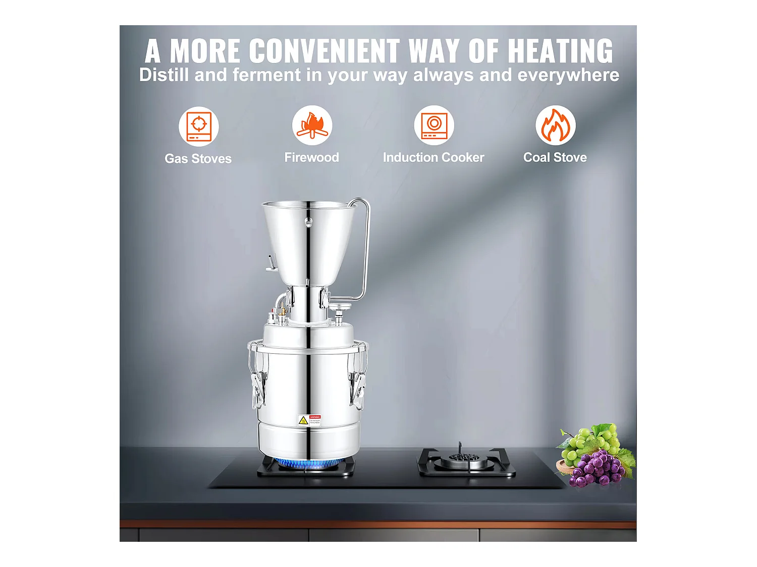 Distillateur d'Alcool SucceBuy 70L Machine Équipement de Brassage pour la Distillation à Domicile de Whisky DIY, Acier Inoxydable