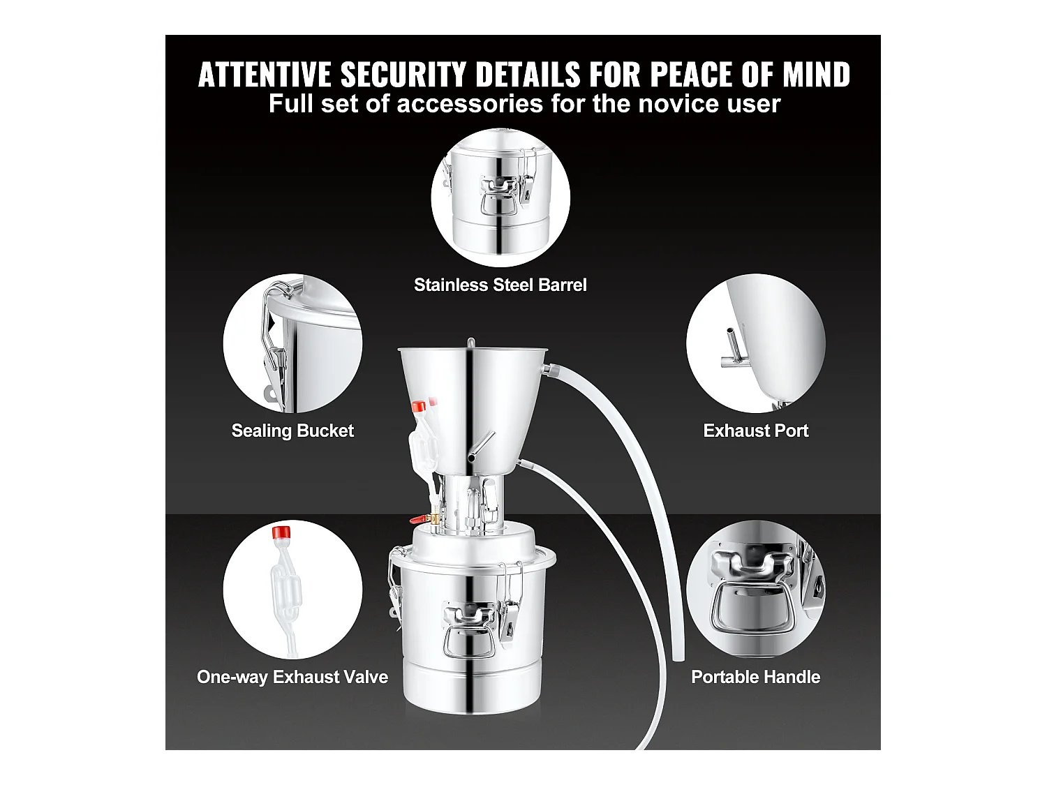 Distillateur d'Alcool SucceBuy 70L Machine Équipement de Brassage pour la Distillation à Domicile de Whisky DIY, Acier Inoxydable