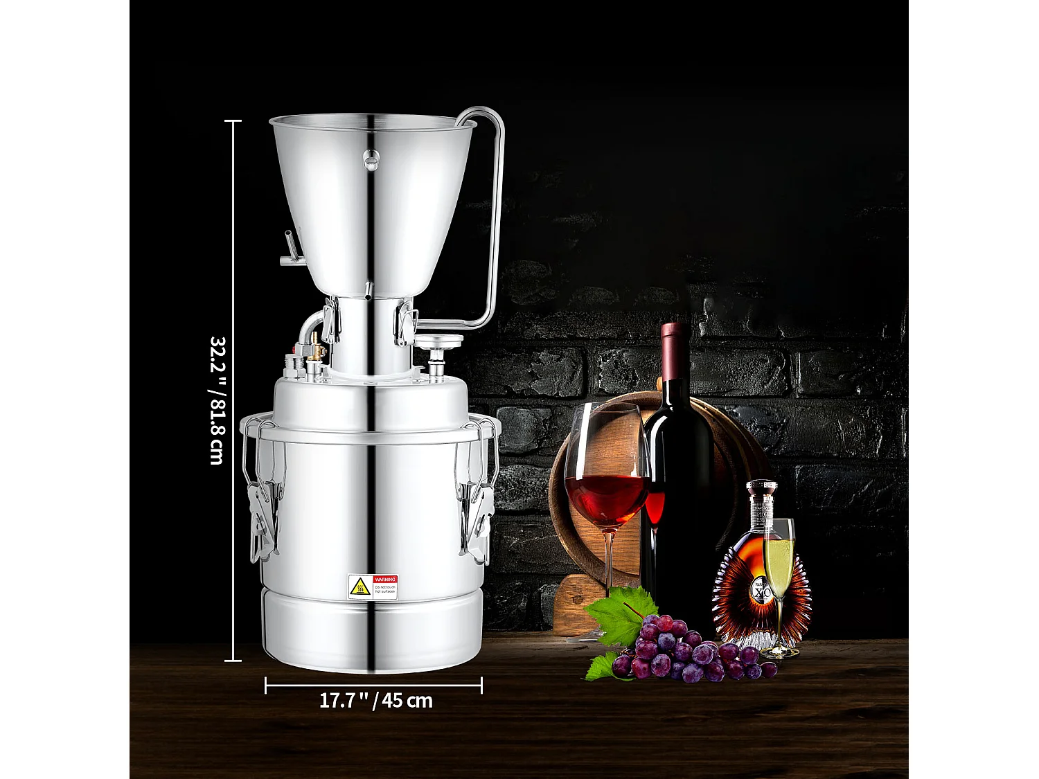 Distillateur d'Alcool SucceBuy 70L Machine Équipement de Brassage pour la Distillation à Domicile de Whisky DIY, Acier Inoxydable