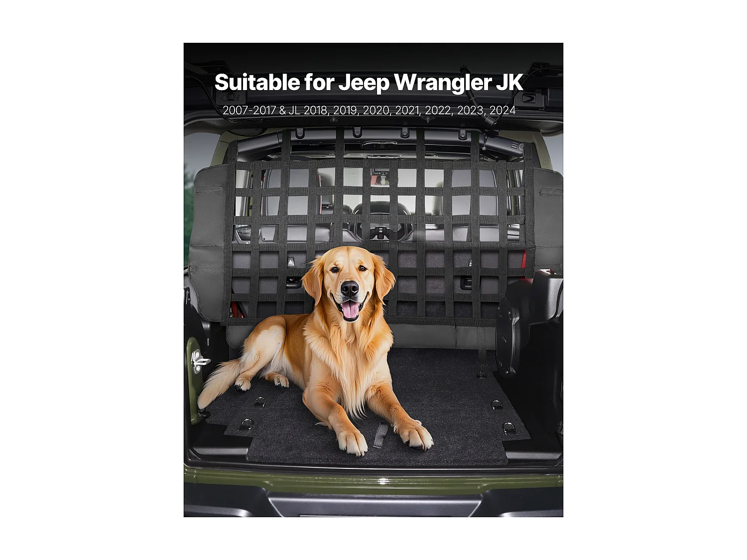 Autobarrière voor Honden SucceBuy, Geschikt voor Jeep Wrangler en JL (2018-2024), 144 x 72 x 0,8 cm