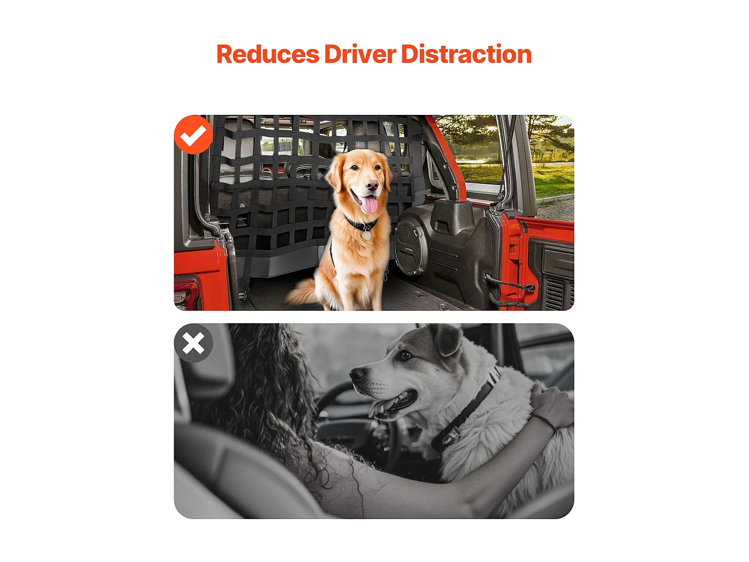 Autobarrière voor Honden SucceBuy, Geschikt voor Jeep Wrangler en JL (2018-2024), 144 x 72 x 0,8 cm