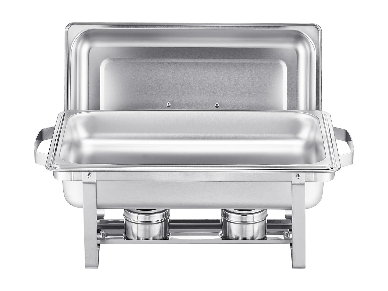 Speisenwärmer SucceBuy 4-teiliges, Rechteckiges Buffet-Chafing-Dish-Set (7.5 L) aus Edelstahl