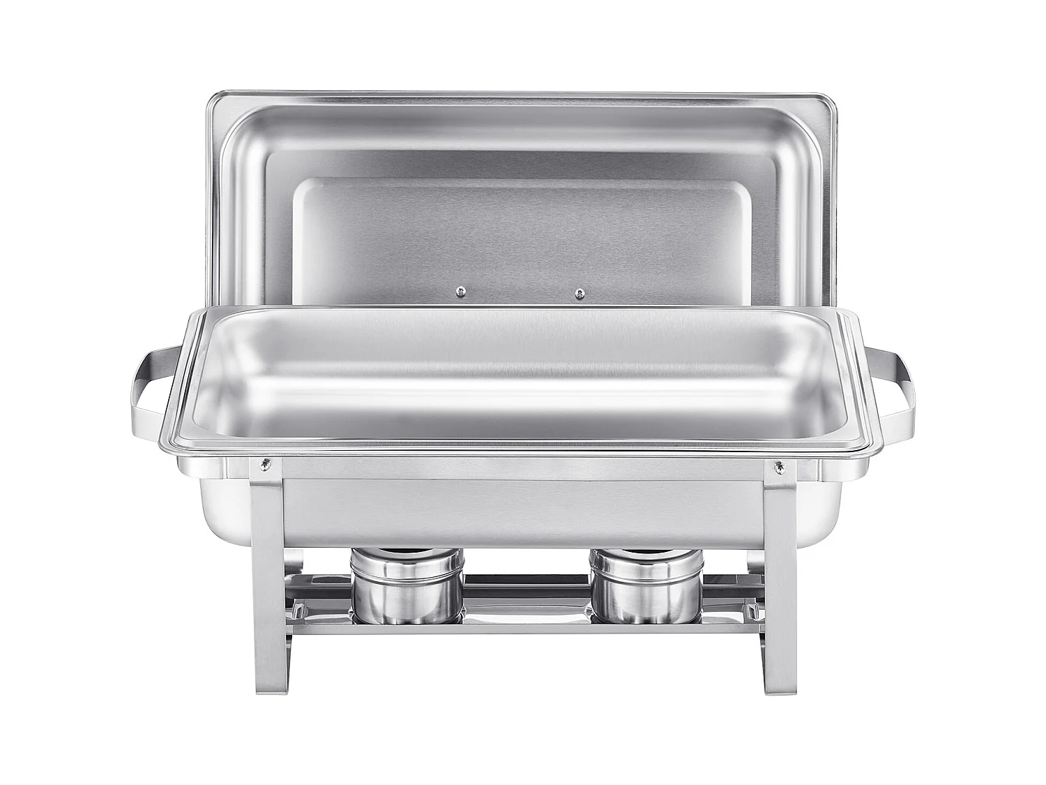 Chauffe-Plats SucceBuy Ensemble de 4 Plats à Réchaud Rectangulaires de 7.5 L, Format Buffet, en Acier Inoxydable