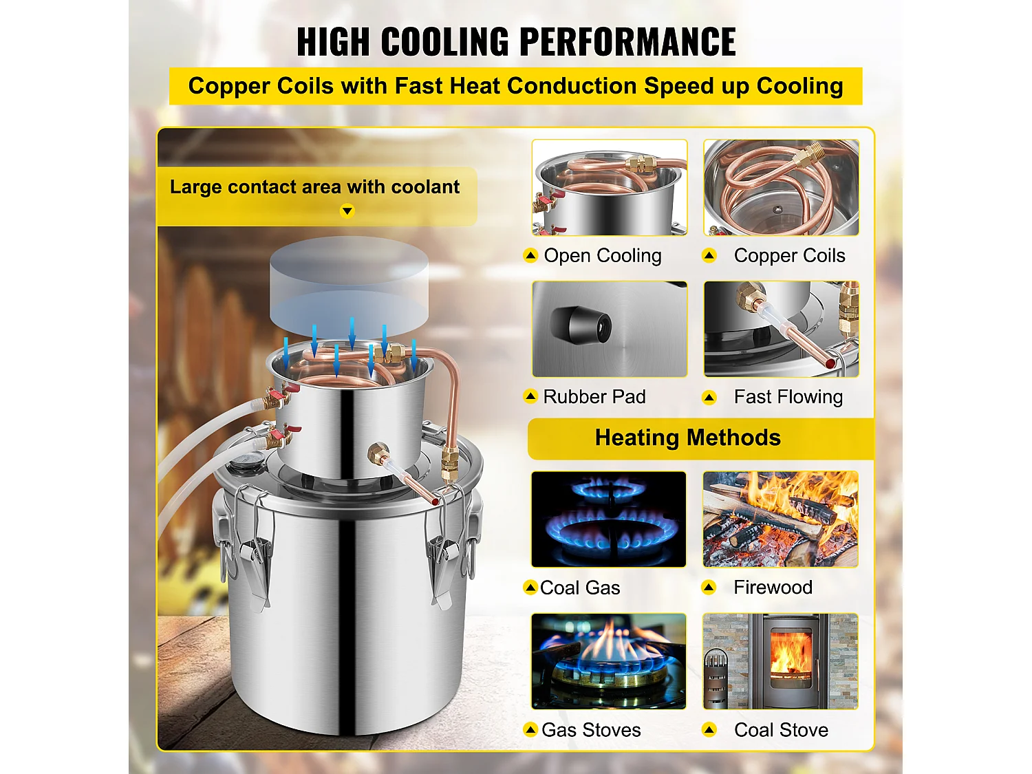 Distillateur d'Alcool SucceBuy 32 L, Équipement de Distillation d'Alcool en Acier Inoxydable