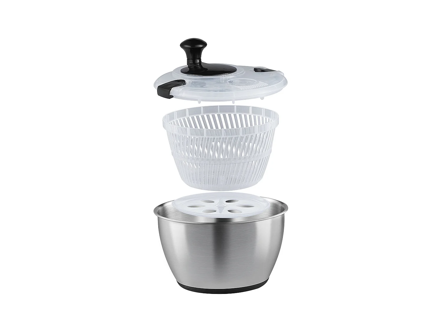 Essoreuse à Salade, SucceBuy Essoreuse à Salade en Acier Inoxydable 4,5 L, Séchoir à Légumes sans BPA