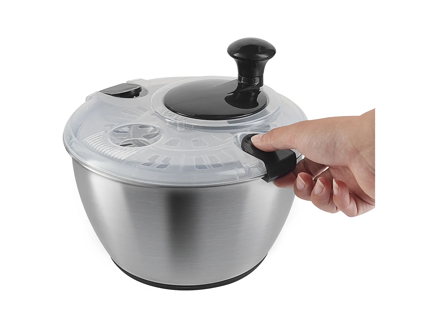 Essoreuse à Salade, SucceBuy Essoreuse à Salade en Acier Inoxydable 4,5 L, Séchoir à Légumes sans BPA